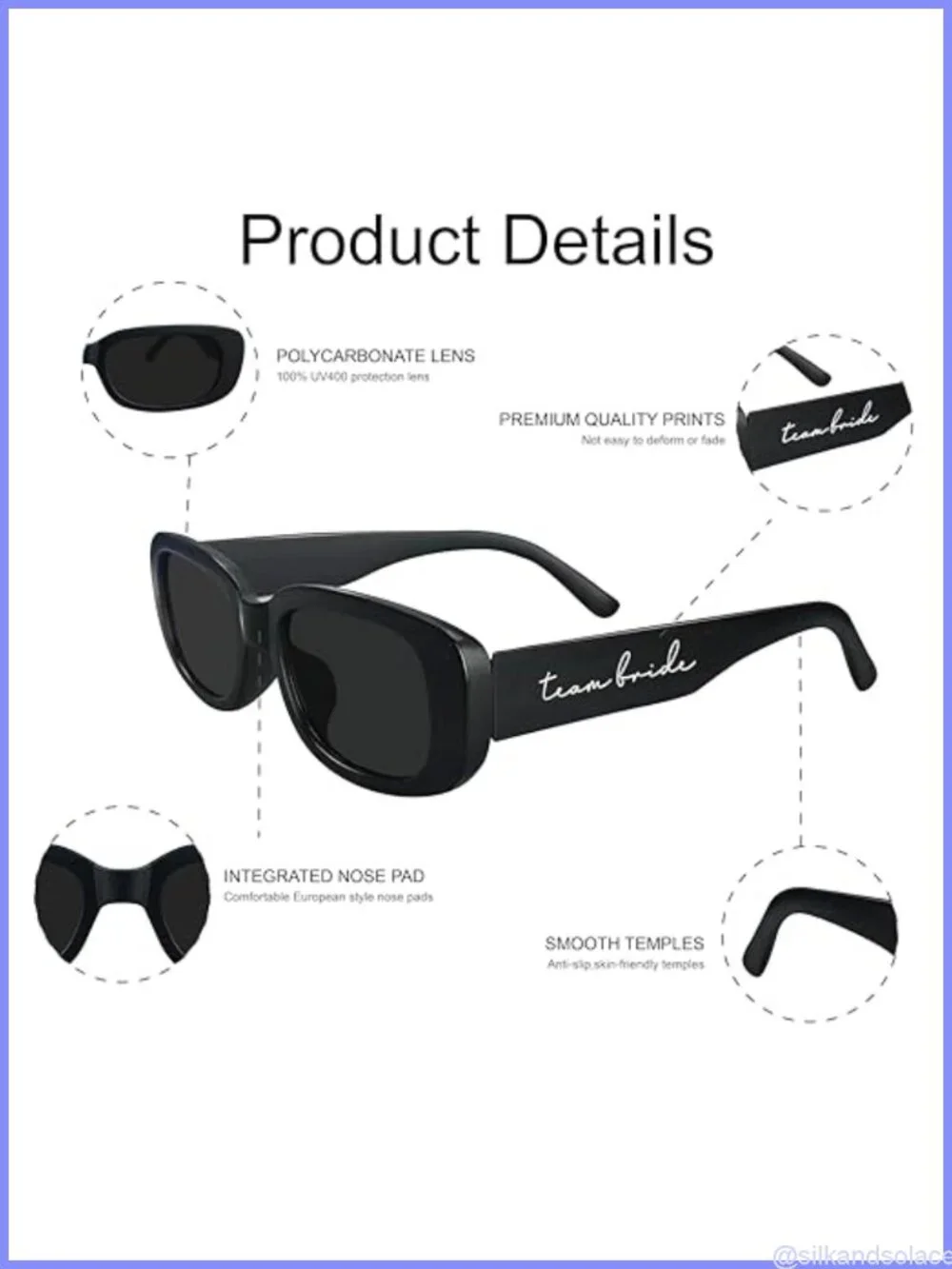 10 Pack Retro Rectangle Sunglasses for Bachelorette Party Bridesmaid Gifts UV400